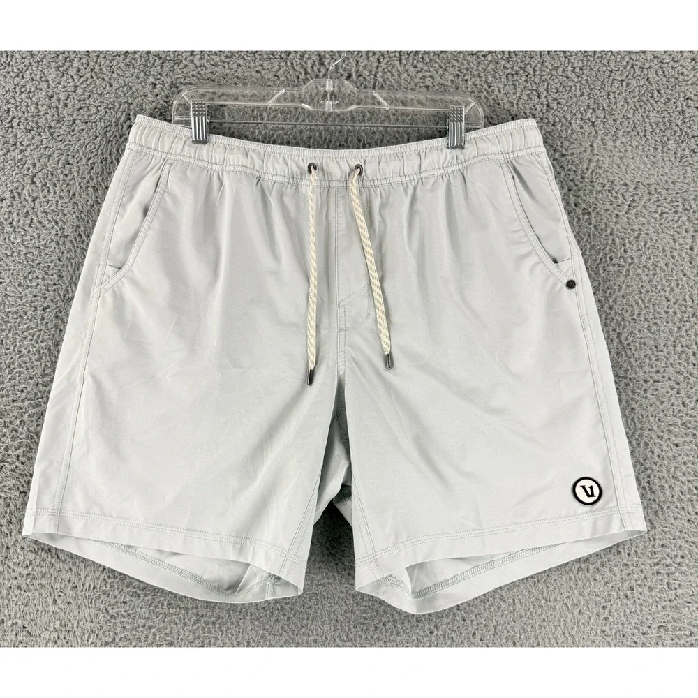 Vuori Kore Shorts Men's XXL Light Gray Lined Athletic Training Shorts V302